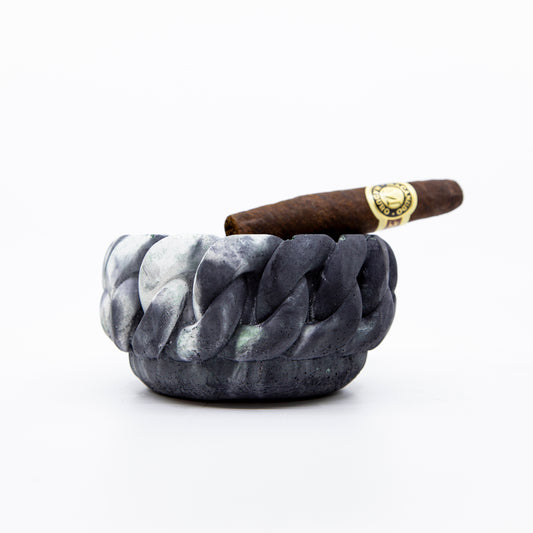 Cuban Link Concrete Dish (Black Marble)