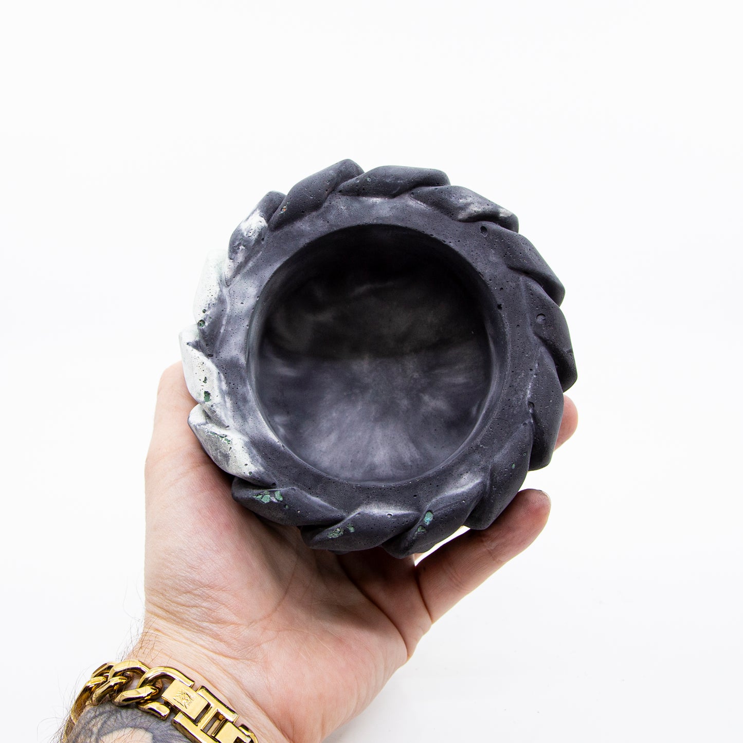 Cuban Link Concrete Dish (Black Marble)