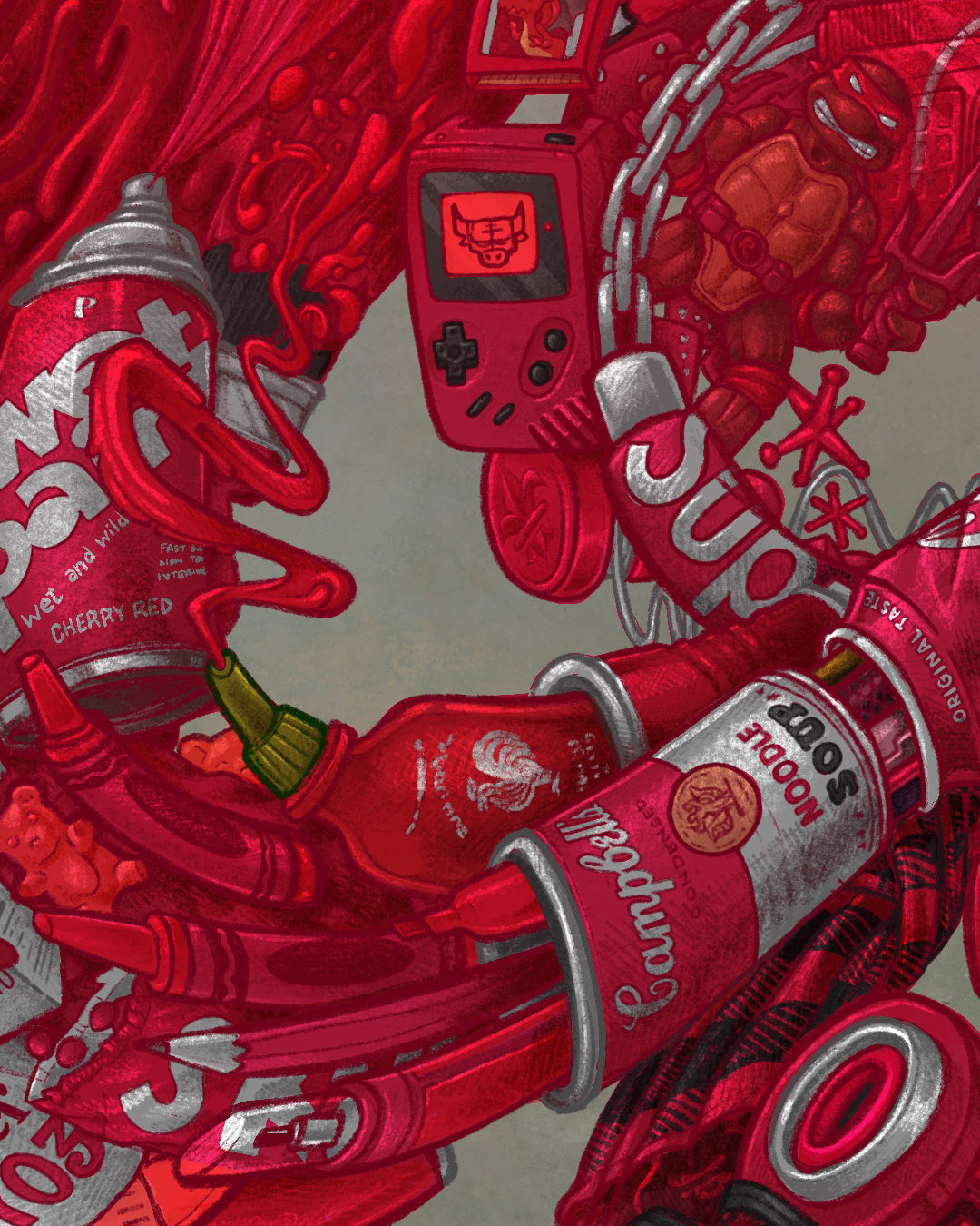 'Wolf on the Run Vol. 2' 24"x36" Hand Embellished Giclée Print