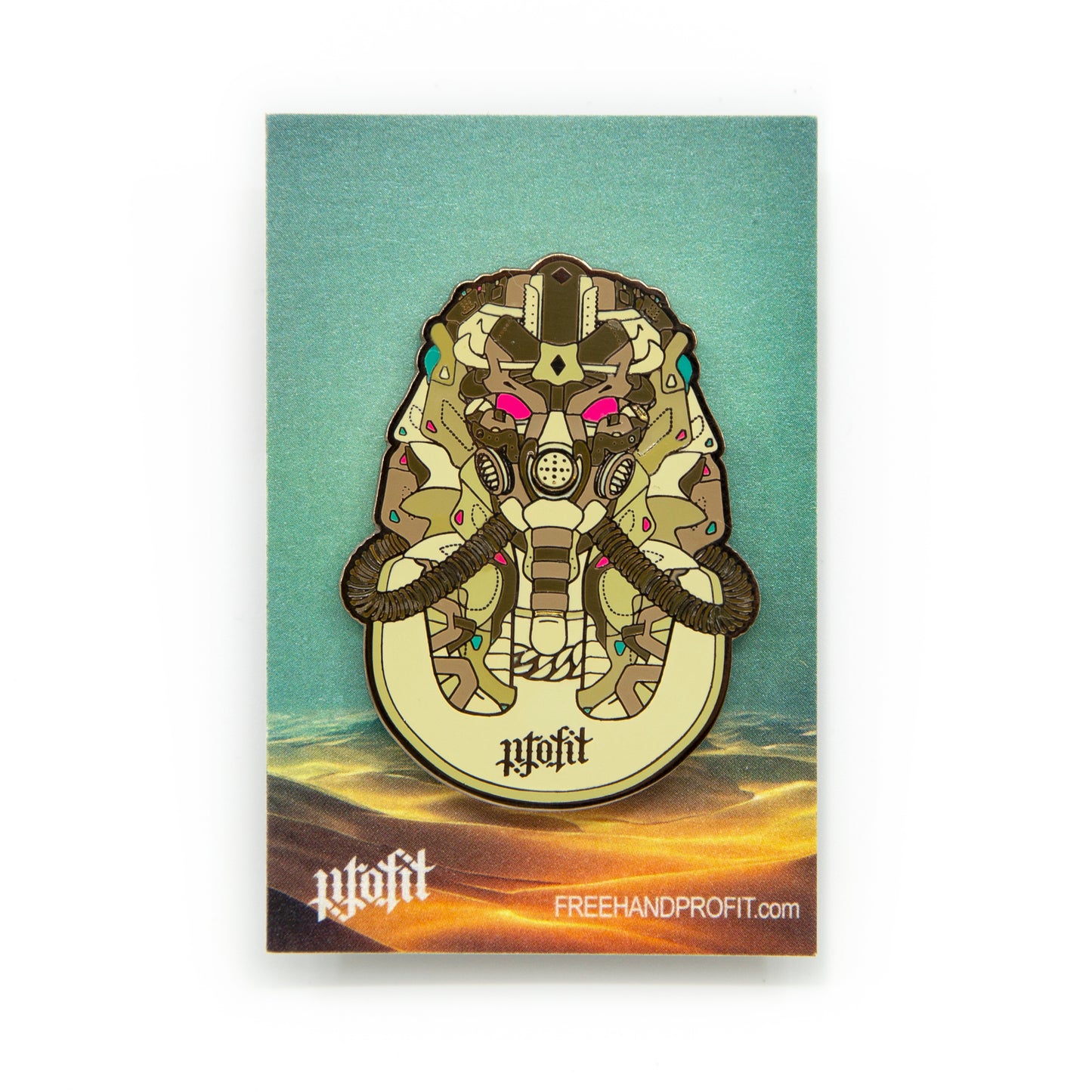 King Tut Sneaker Gas Mask Enamel Pin