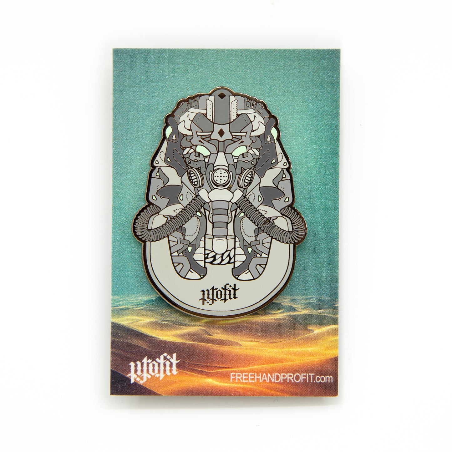 King Tut Sneaker Gas Mask Enamel Pin