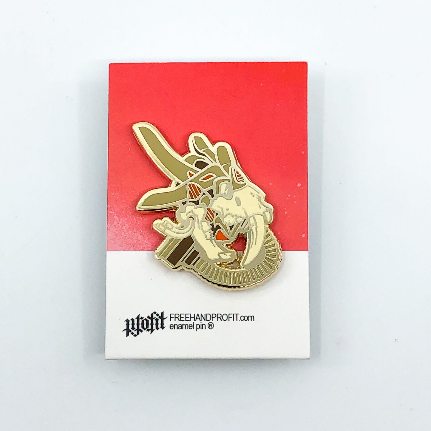 Saber-Tooth Tiger Gas Mask Enamel Pin