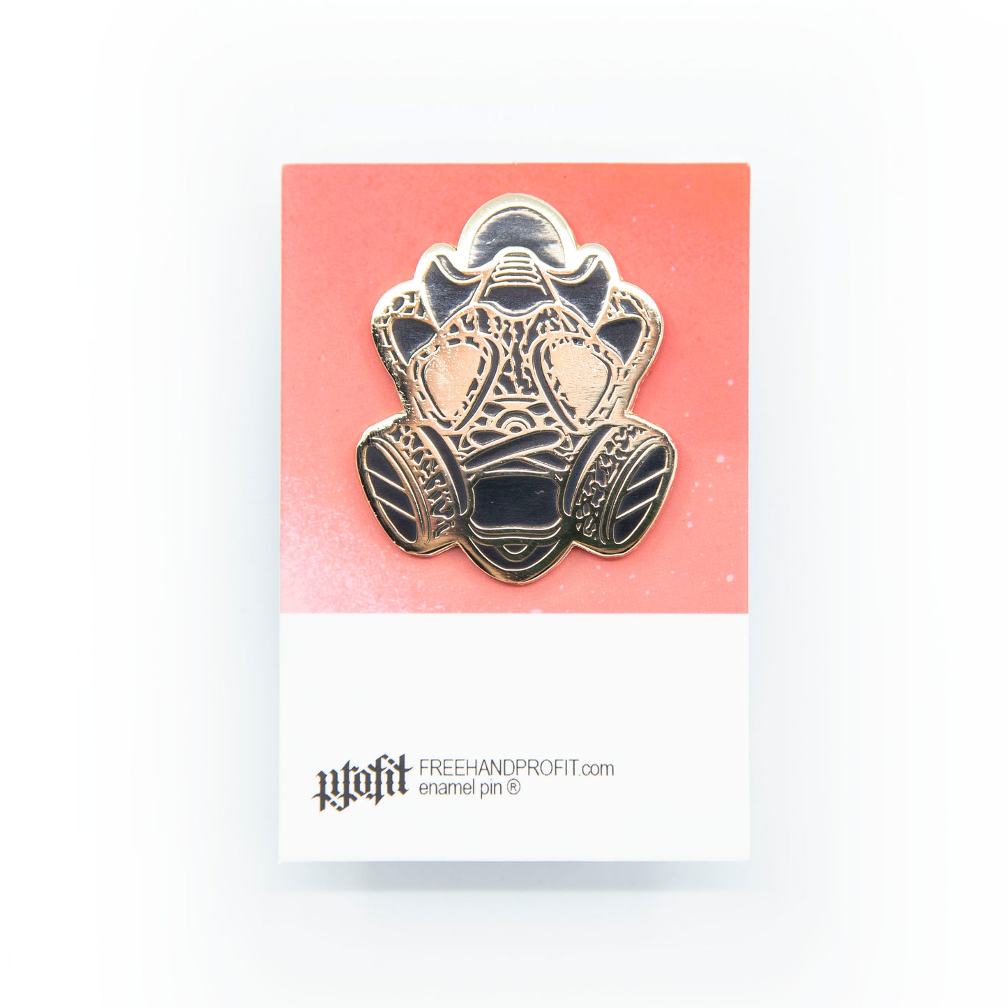 White Cement 3 Gas Mask Enamel Pin