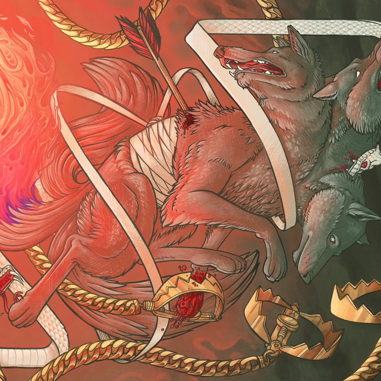 'Wolf on the Run' 12"x18" Giclée Print