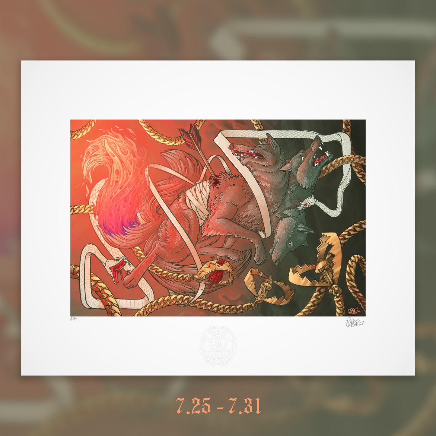 'Wolf on the Run' 12"x18" Giclée Print