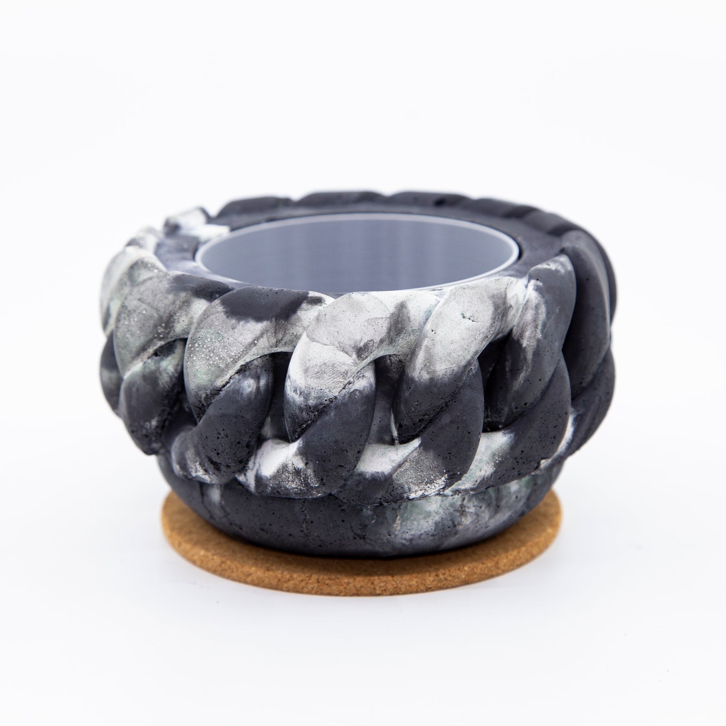 Cuban Link Concrete Planter (Black Marble)