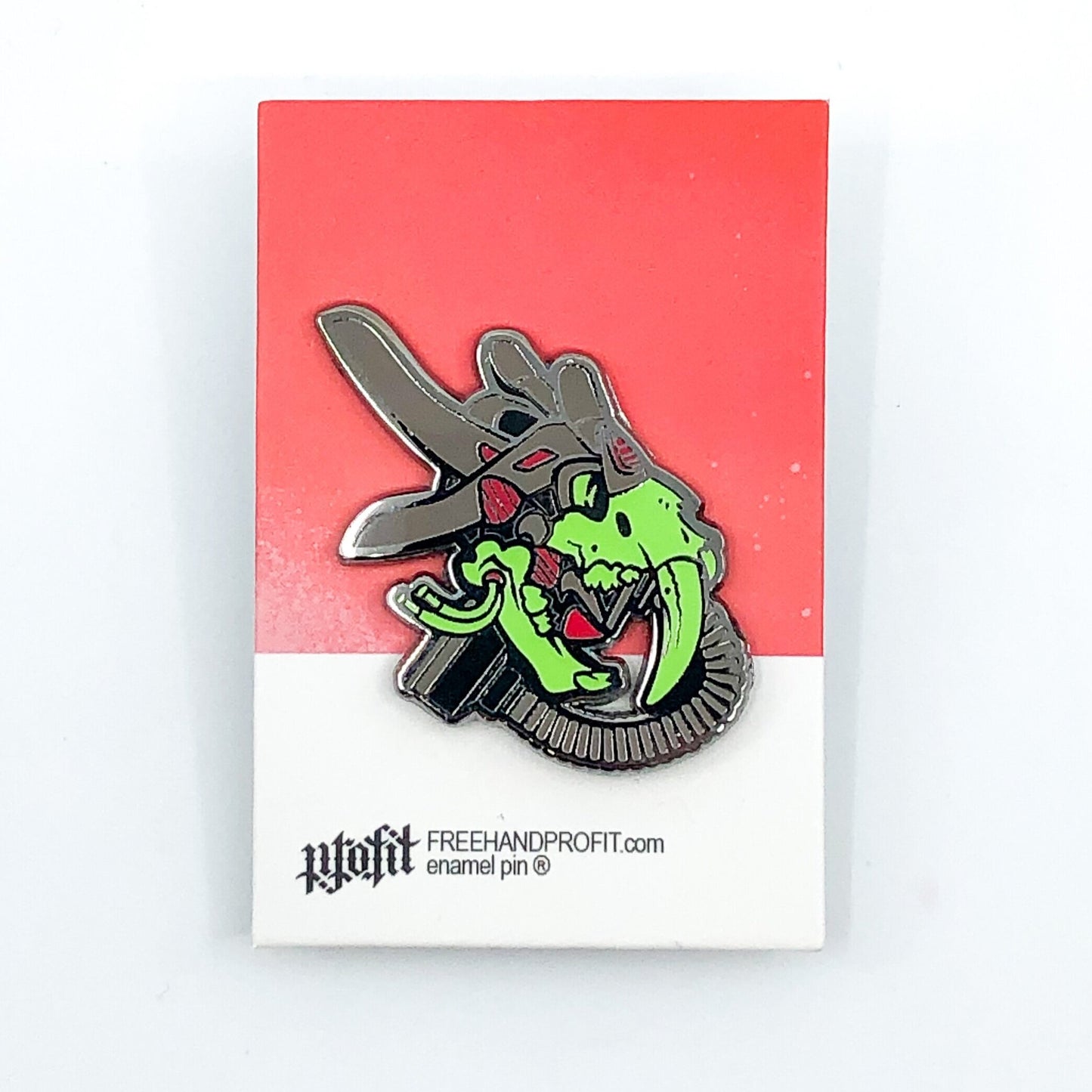 Saber-Tooth Tiger Gas Mask Enamel Pin