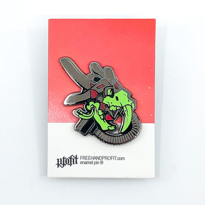 Saber-Tooth Tiger Gas Mask Enamel Pin