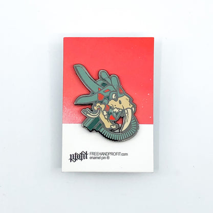 Saber-Tooth Tiger Gas Mask Enamel Pin