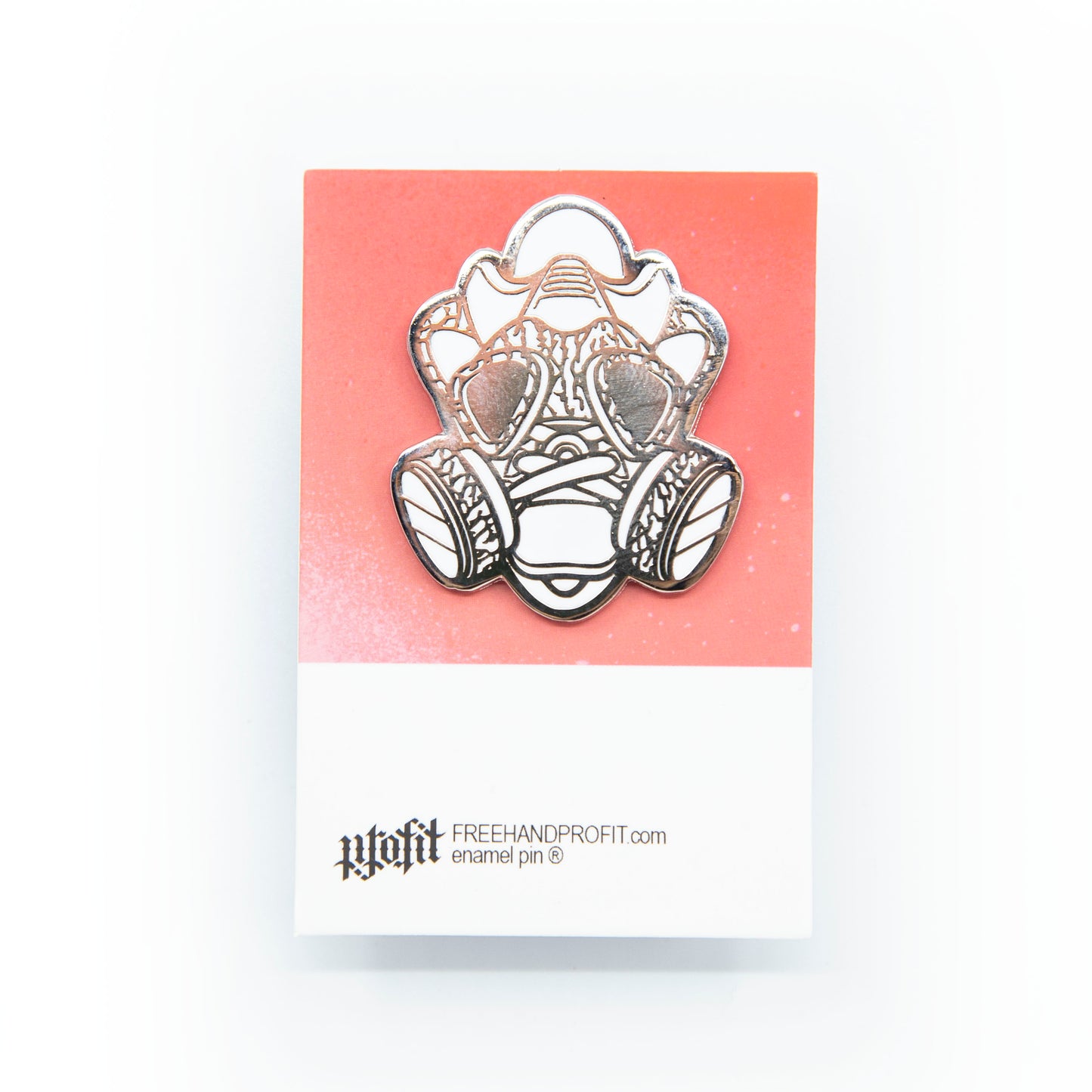 White Cement 3 Gas Mask Enamel Pin